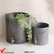 Handmade Bucket Style Metal Vintage Faucet Planter